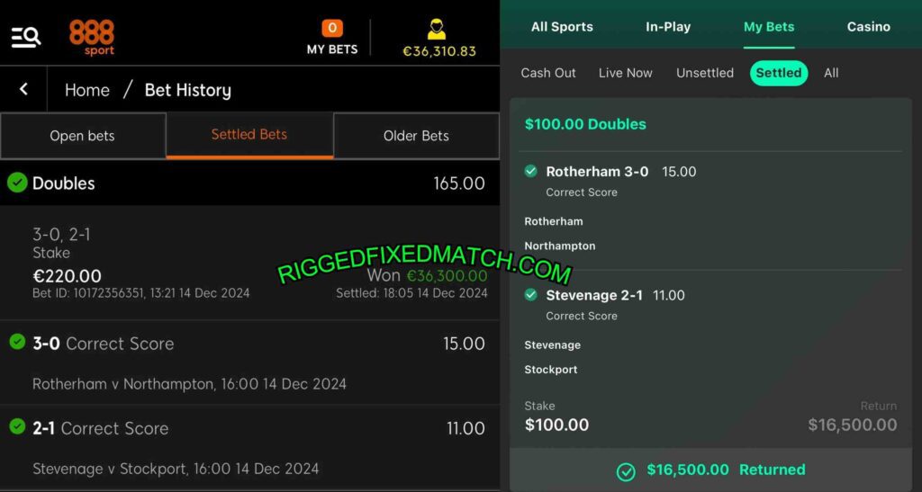 888 SPORT RIGGED FOOTBALL FIXED MATCHES