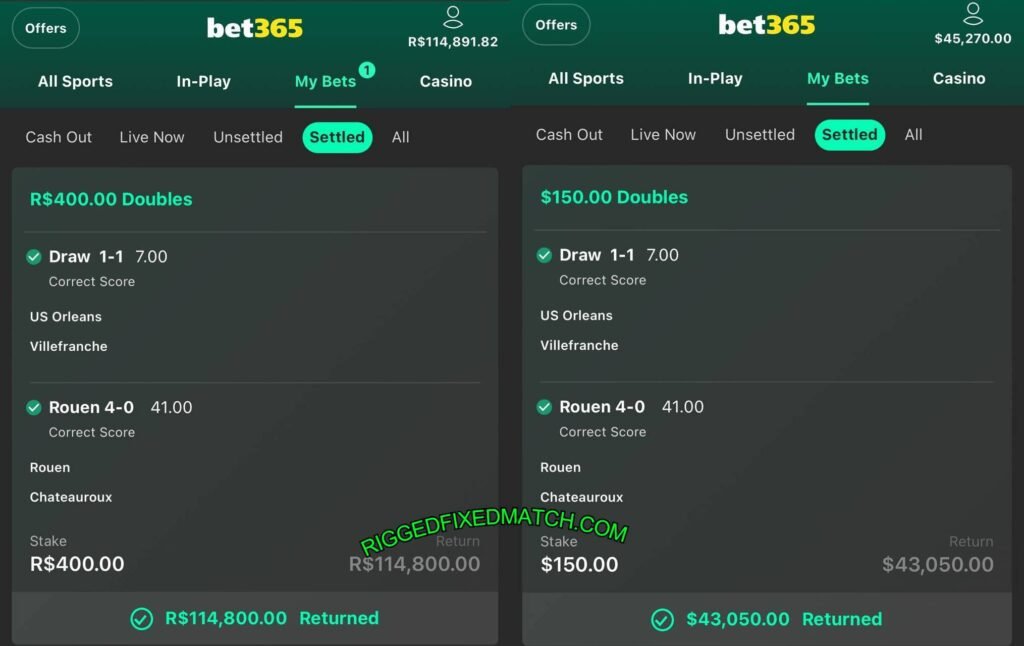 BET365 RIGGED FIXED MATCH