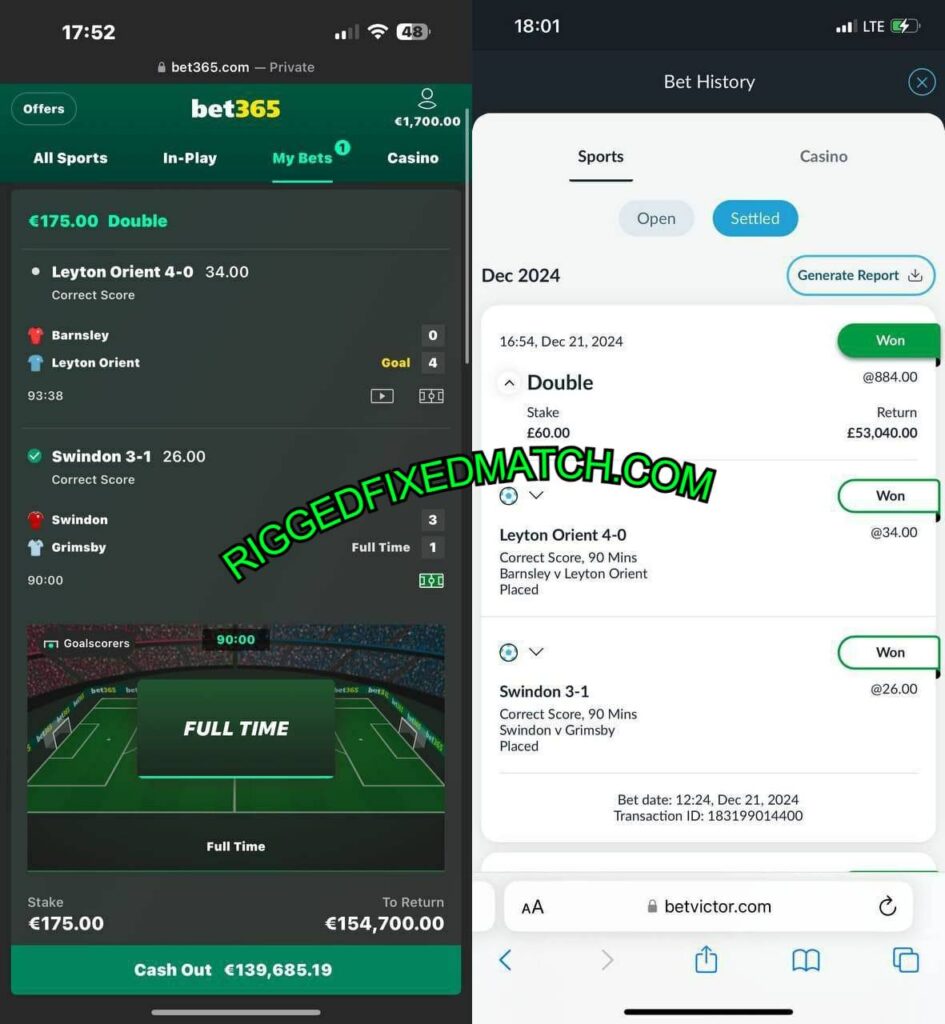 BET365 VICTOR FIXED MATCHES TIPS