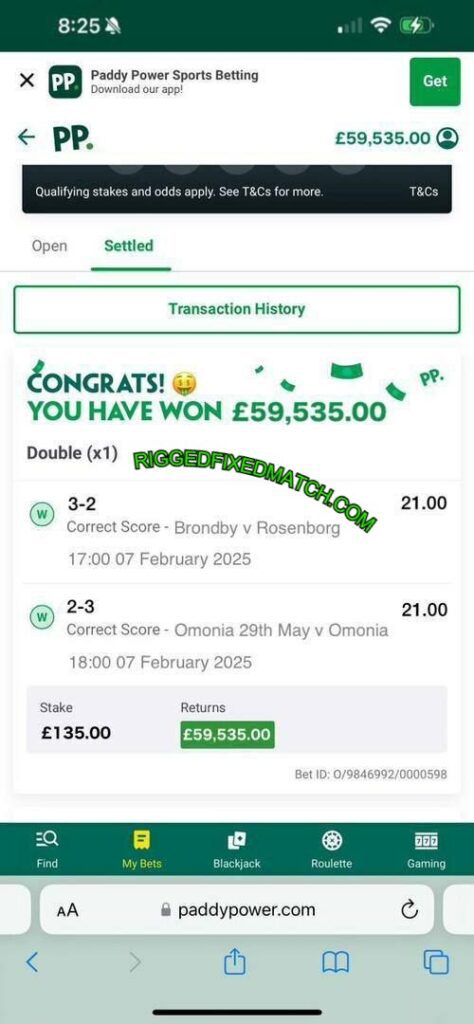 PADDYPOWER FOOTBALL FIXED BETTING TIPS