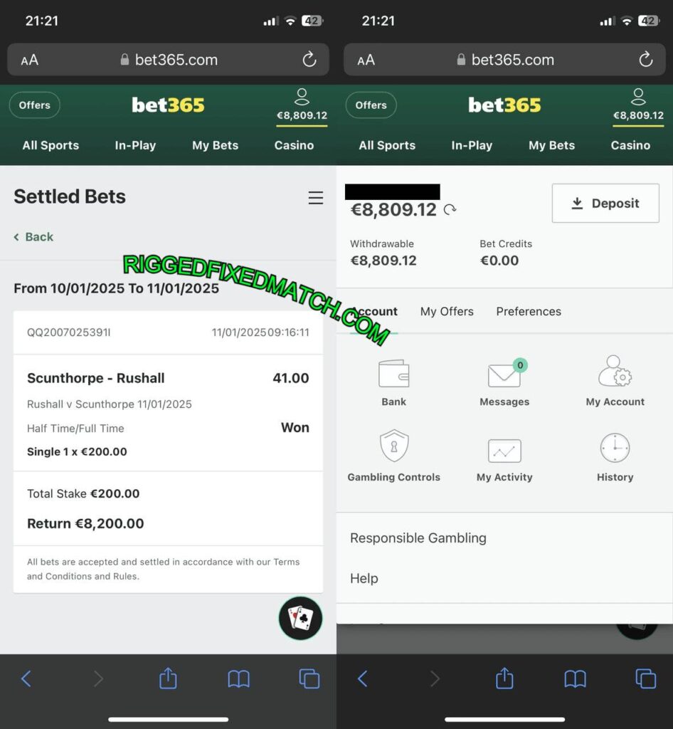 RIGGED BET365 FIXED HTFT TIPS