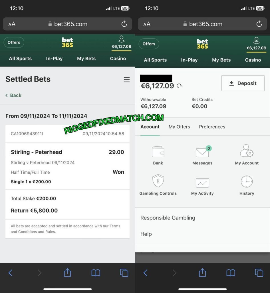 RIGGED BET365 FIXED MATCHES