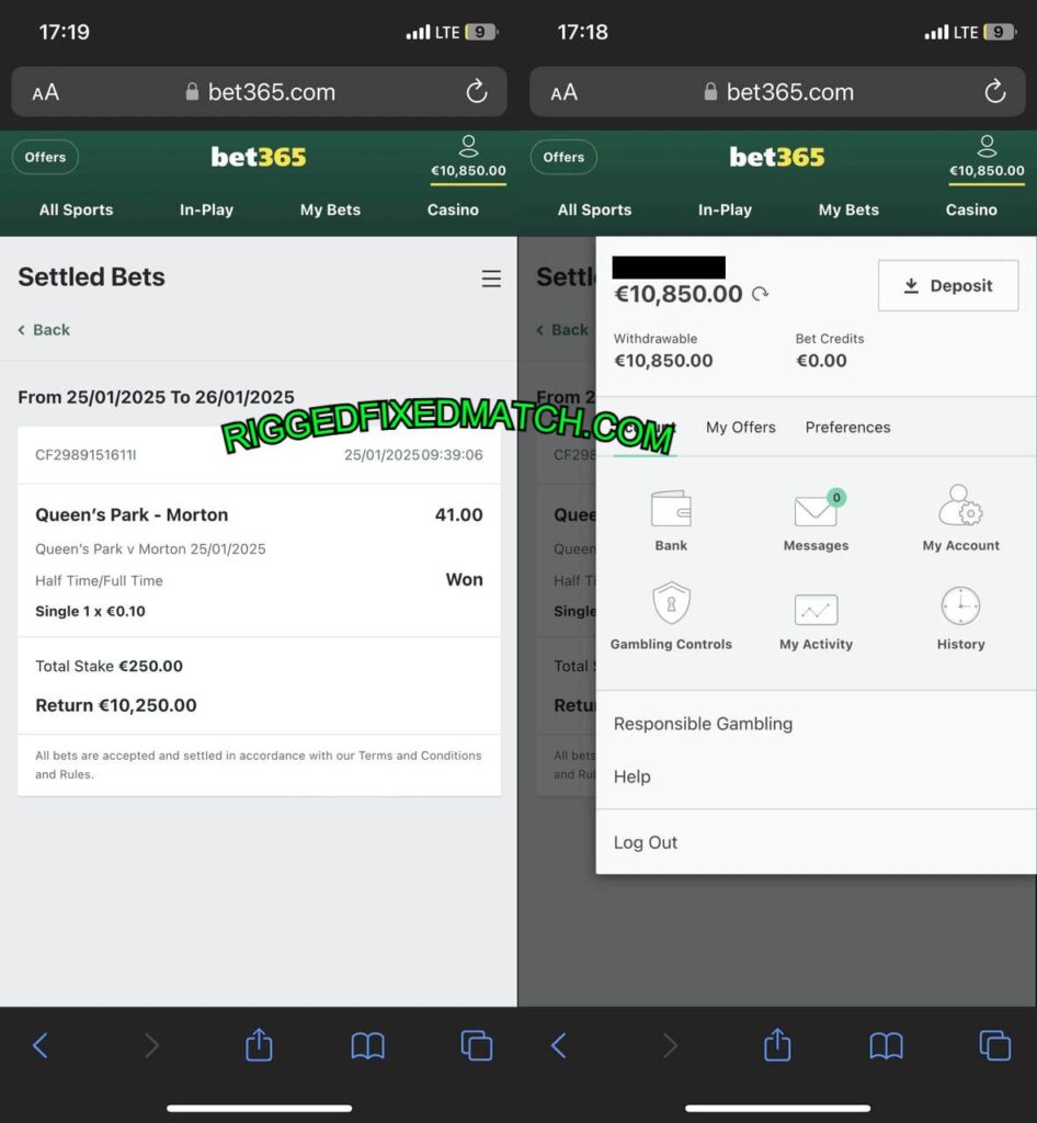 RIGGED BET365 FIXED MATCHES TIP