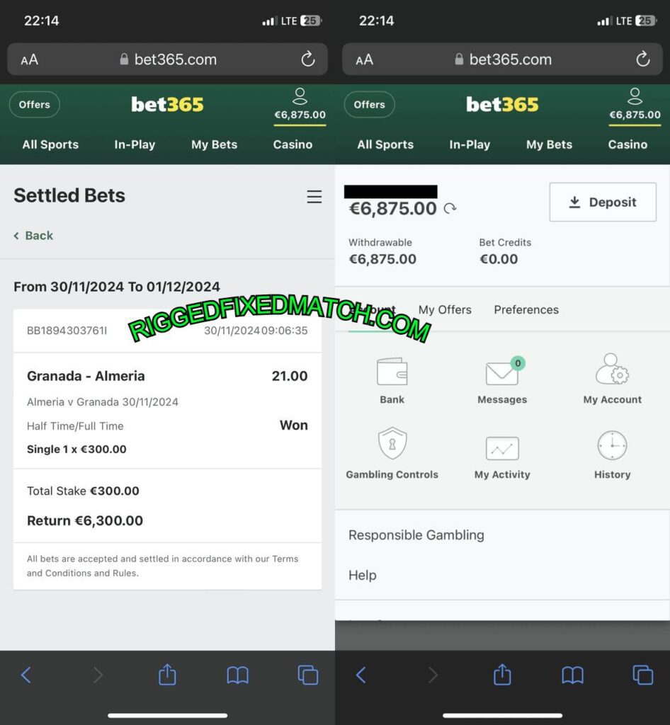 RIGGED FIXED BETS 12 21