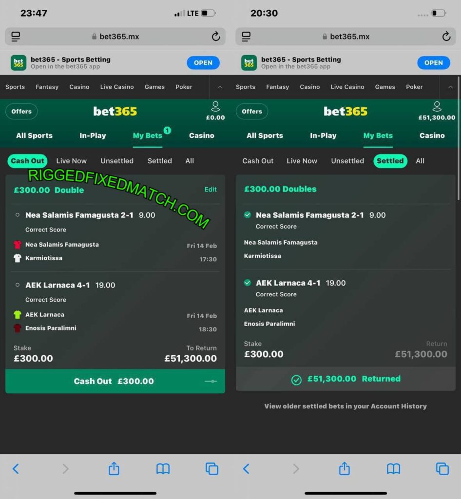 RIGGED FIXED BETTING TIPS ON BET365