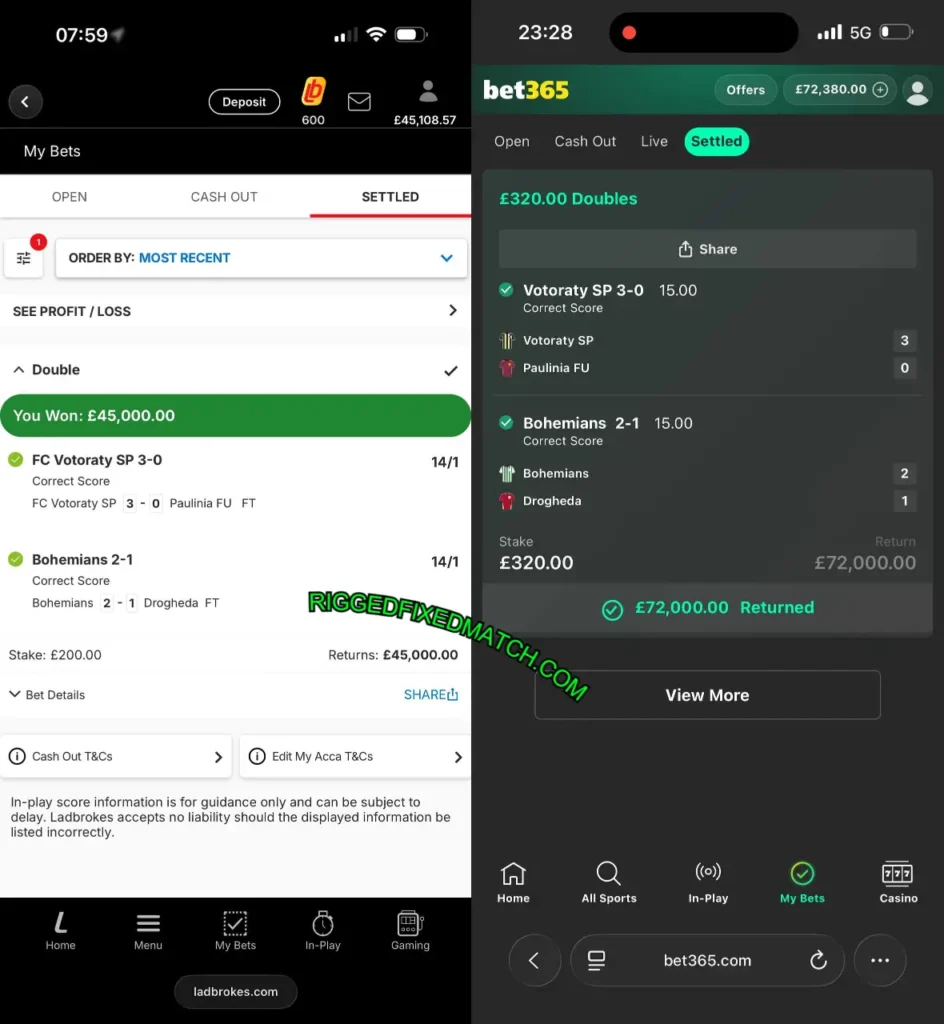 BET365 CORRECT SCORE FIXED TIPS