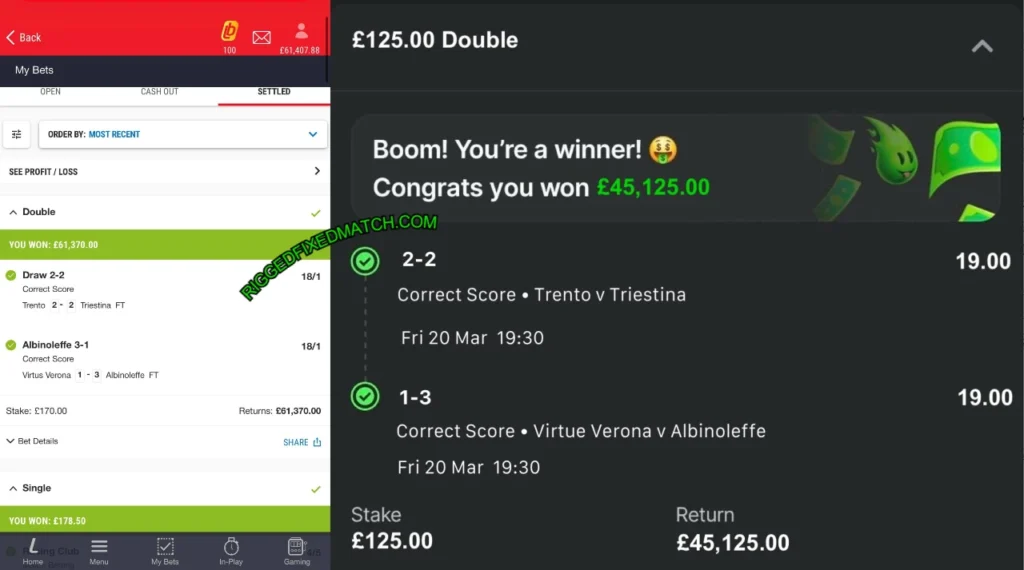 FANDUEL FIXED MATCHES TIPS