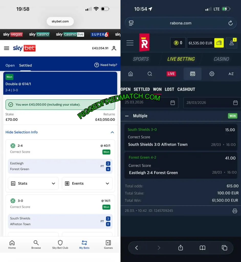 BET365 CORRECT SCORE FIXED MATCH BET SKYBET CORRECT FIXED MATCHES BETS