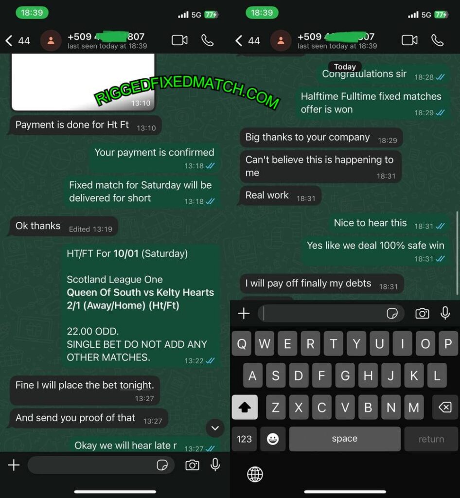 TELEGRAM RIGGED FIXED BETS