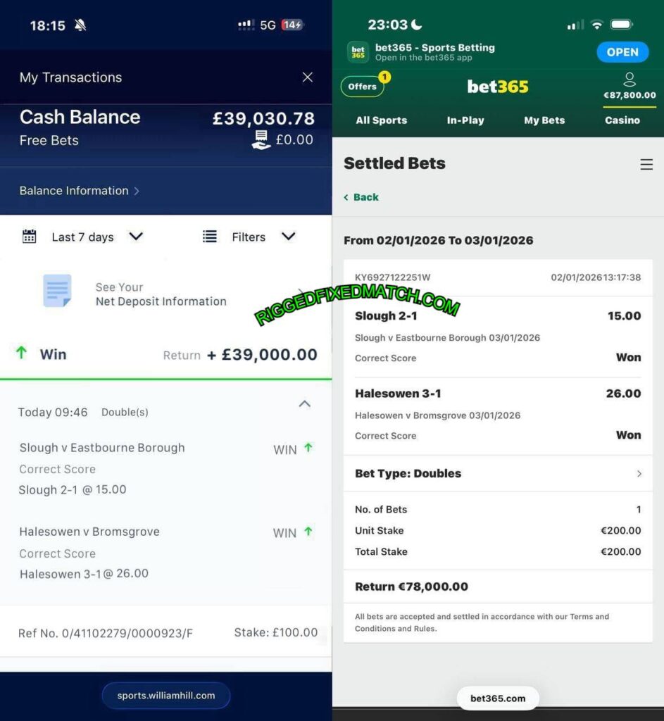 WILLIAM HILL SPORTS FIXED MATCHES TIPS