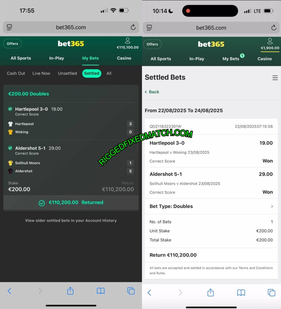 BET365 FOOTBALL SURE FIXED MATCHES TIPS