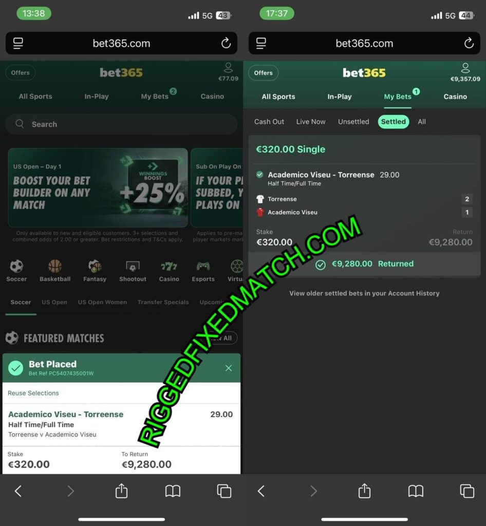 BET365 RIGGED FIXED MATCH BET