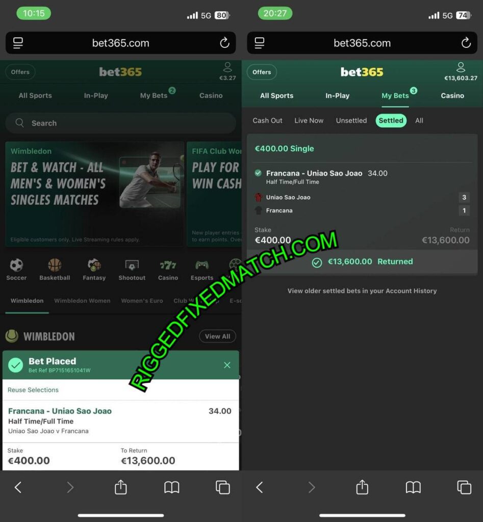SURE FIXED MATCHES TIPS BET365