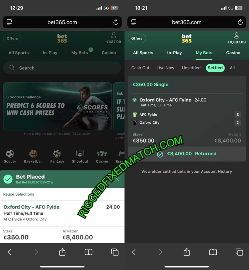 RIGGED FOOTBALL HTFT TIPS