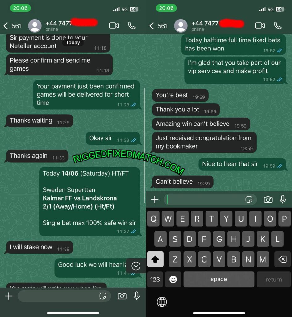 RIGGED WHATSAPP FIXED MATCHES