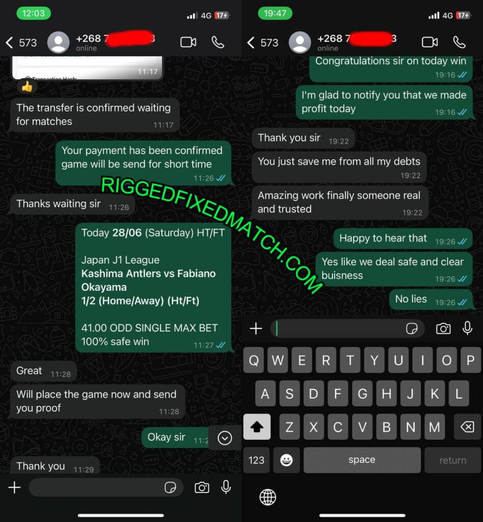 WHATSAPP FORUM FIXED MATCH RIGGED