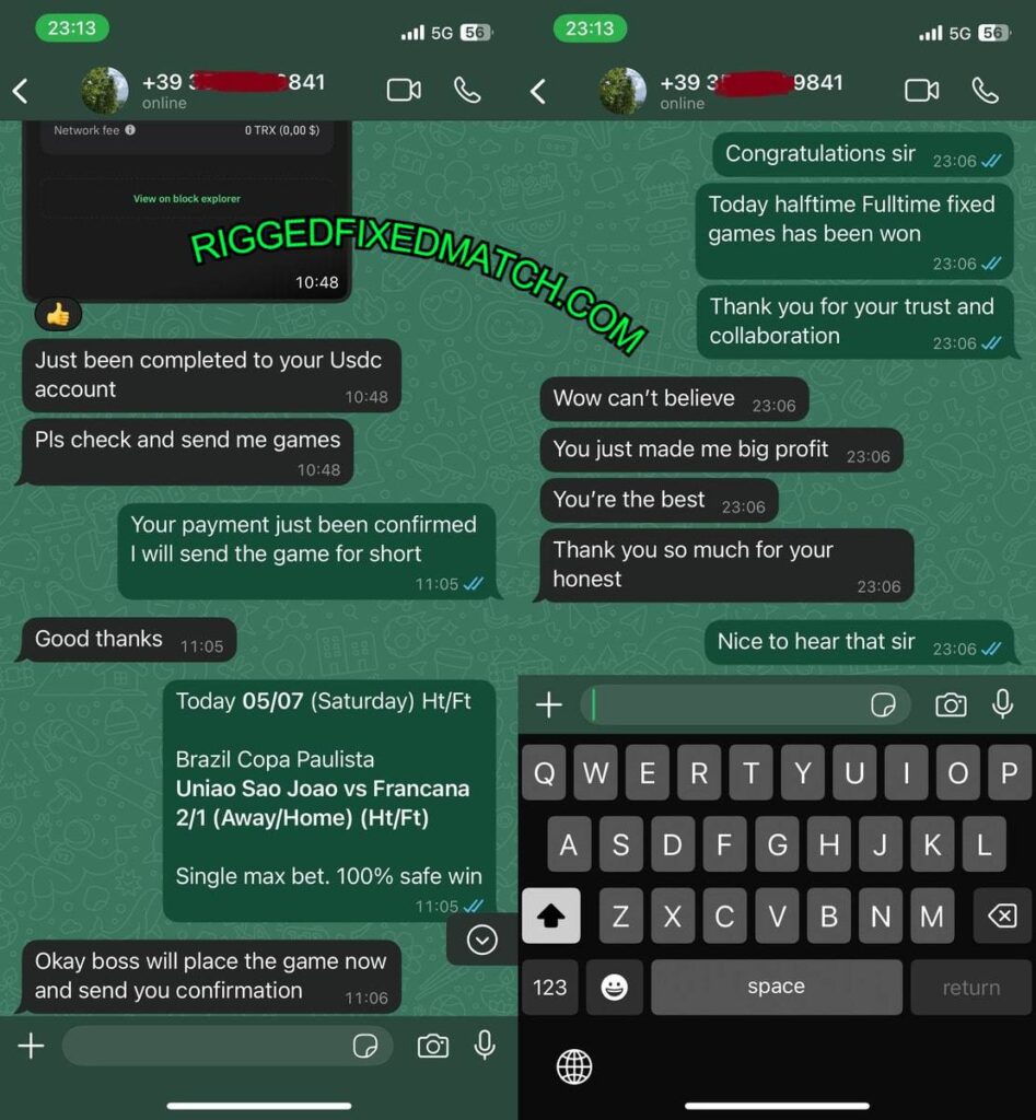 WHATSAPP RIGGED FIXED MATCHES TIPS