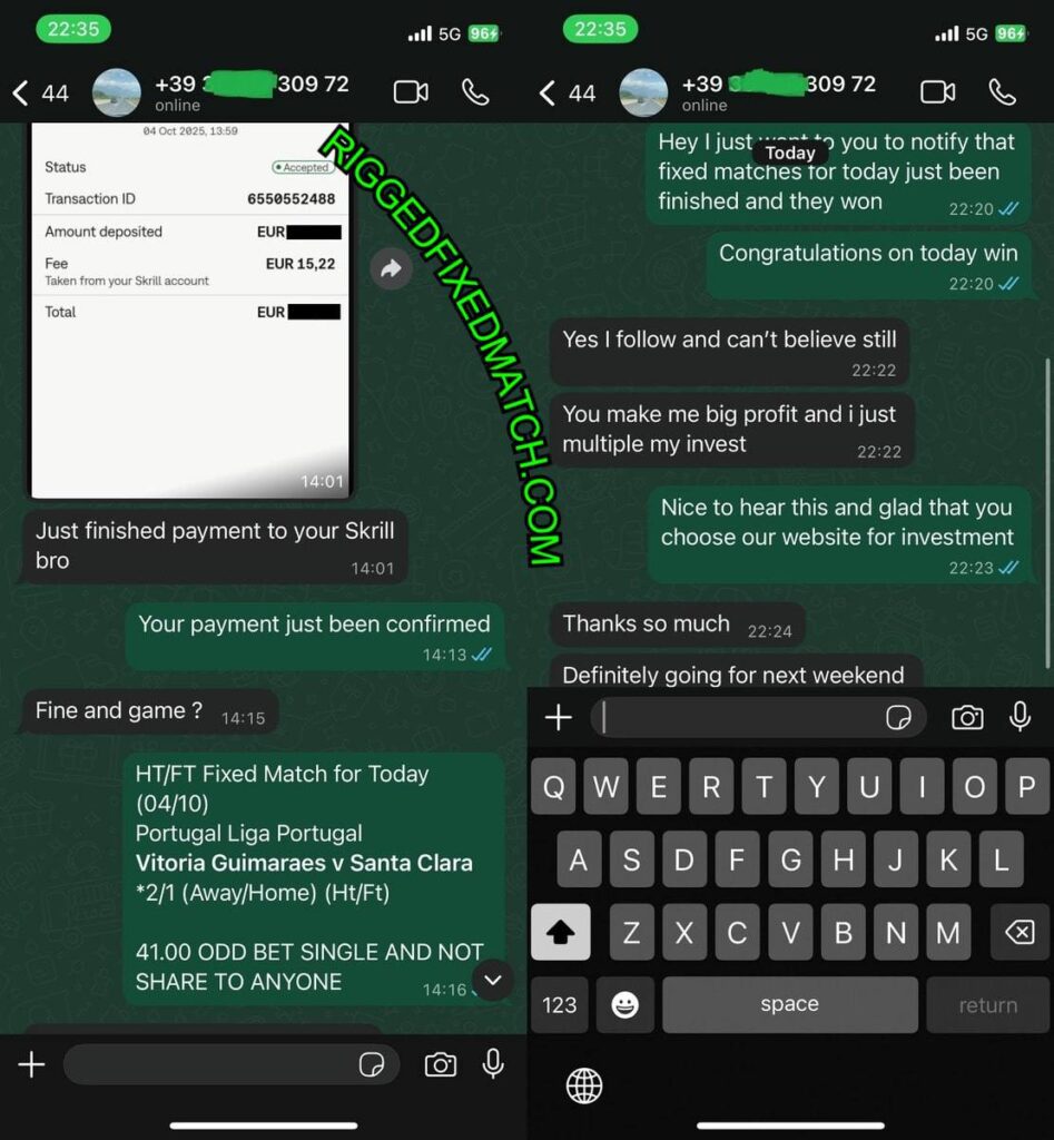 WHATSAPP RIGGED FOOTBALL FIXED MATCH